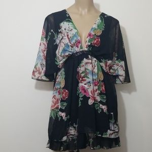 American Rag Black,Colorful Sequin V-Neck Tunic SM